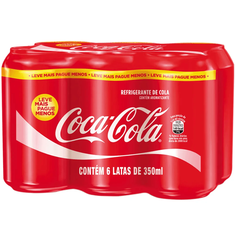 Pack Refrigerante Coca-Cola Original Lata 6